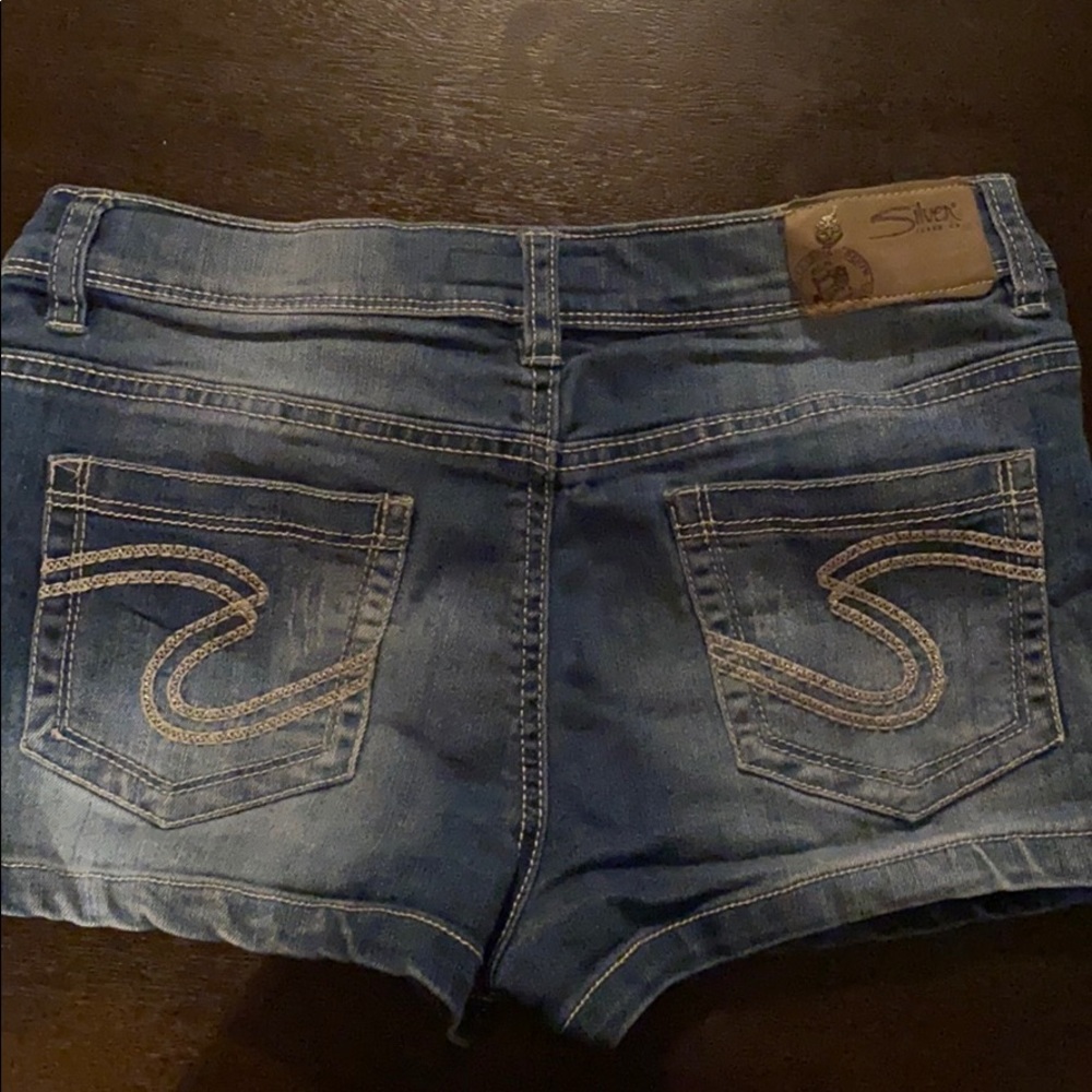 SILVER JEANS GIRL'S LACY CUFFED DENIM SHORTS